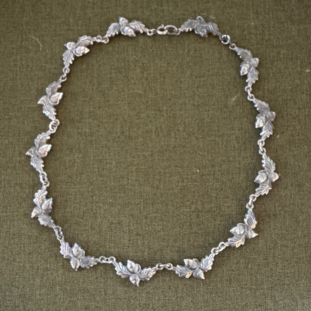 Danecraft Sterling Silver Oak Leaf and Acorn Necklace